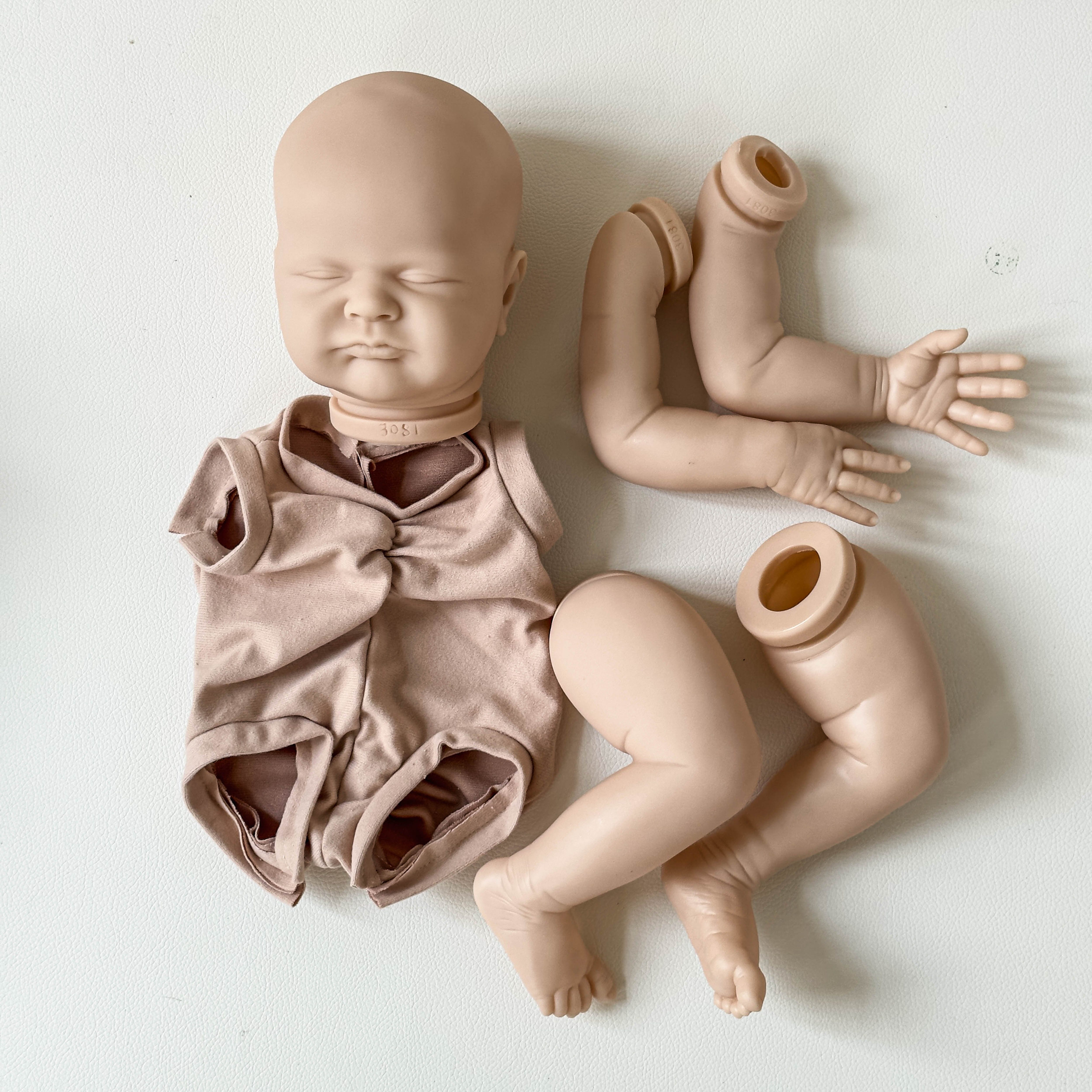 19 Inch/ 48cm Unpainted Doll DIY Kits, Reborn Doll, With Cloth Body