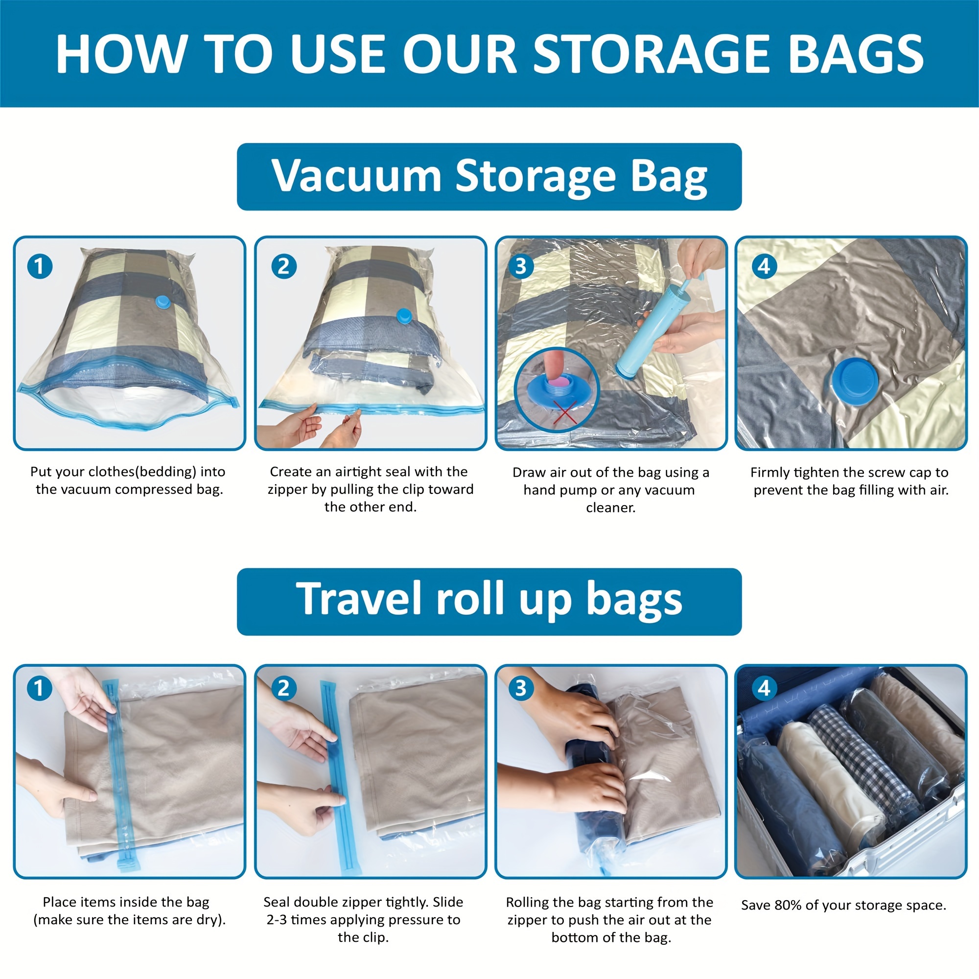 Transparent Vacuum Compression Storage Bags Dustproof Sealed - Temu