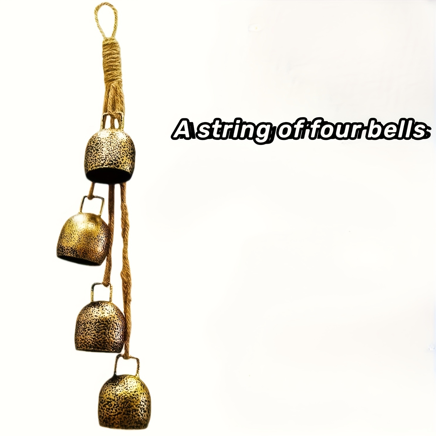 Vintage Bells Hemp Rope Wind Chimes Decorative Cow Bells - Temu