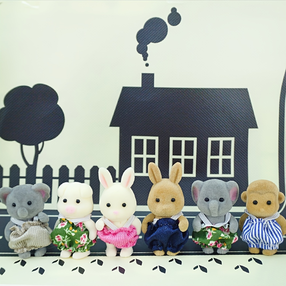 Dollhouse Miniature Bunny Rabbits Set of 3 1:12 Scale Pet Black