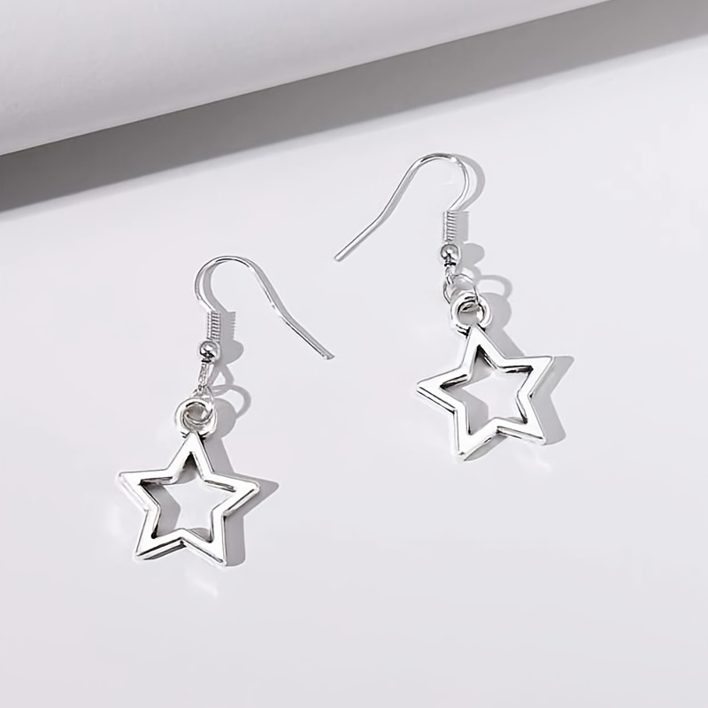 Hollow Star Shape Drop Earrings for Daily Wear