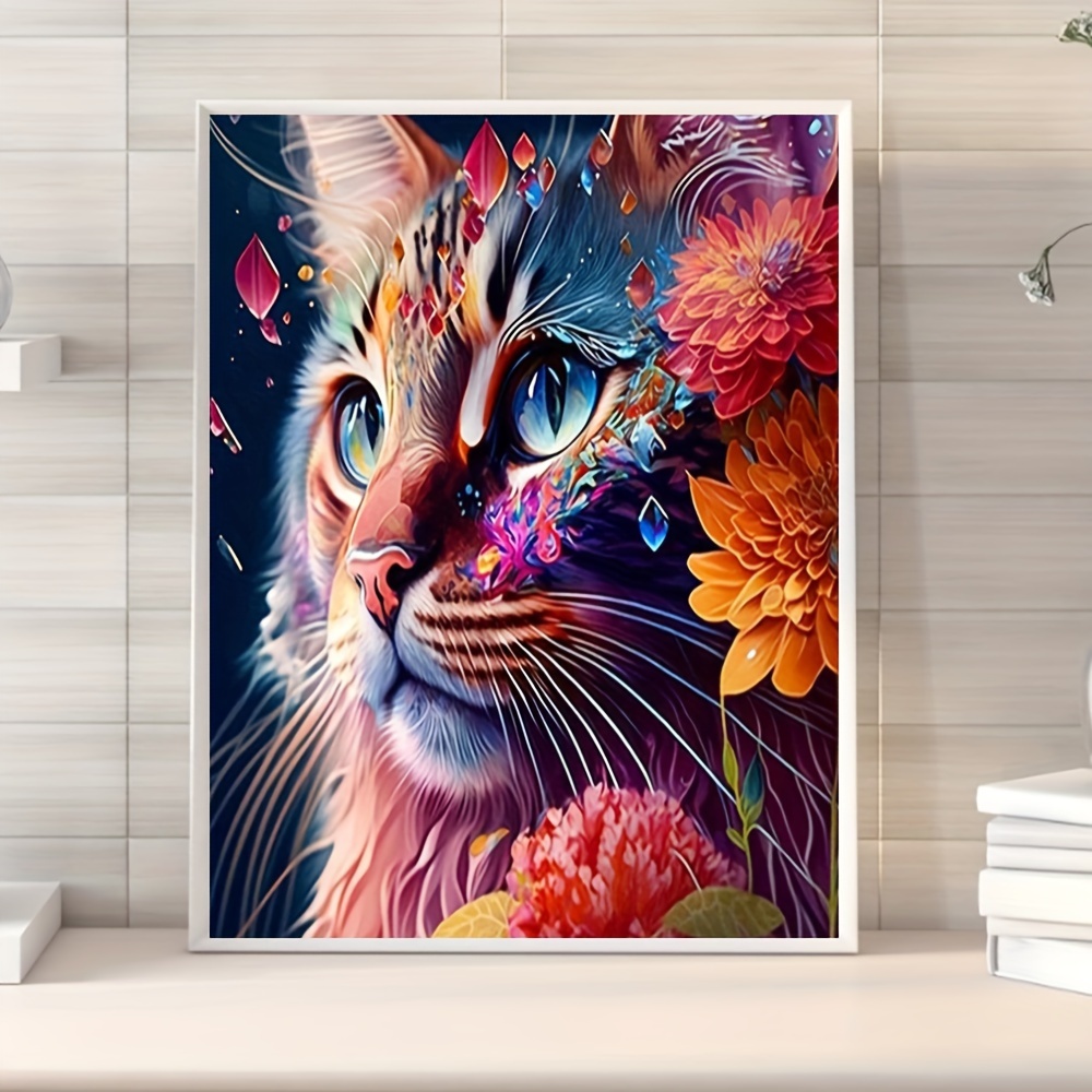 Tableau peinture chat moderne