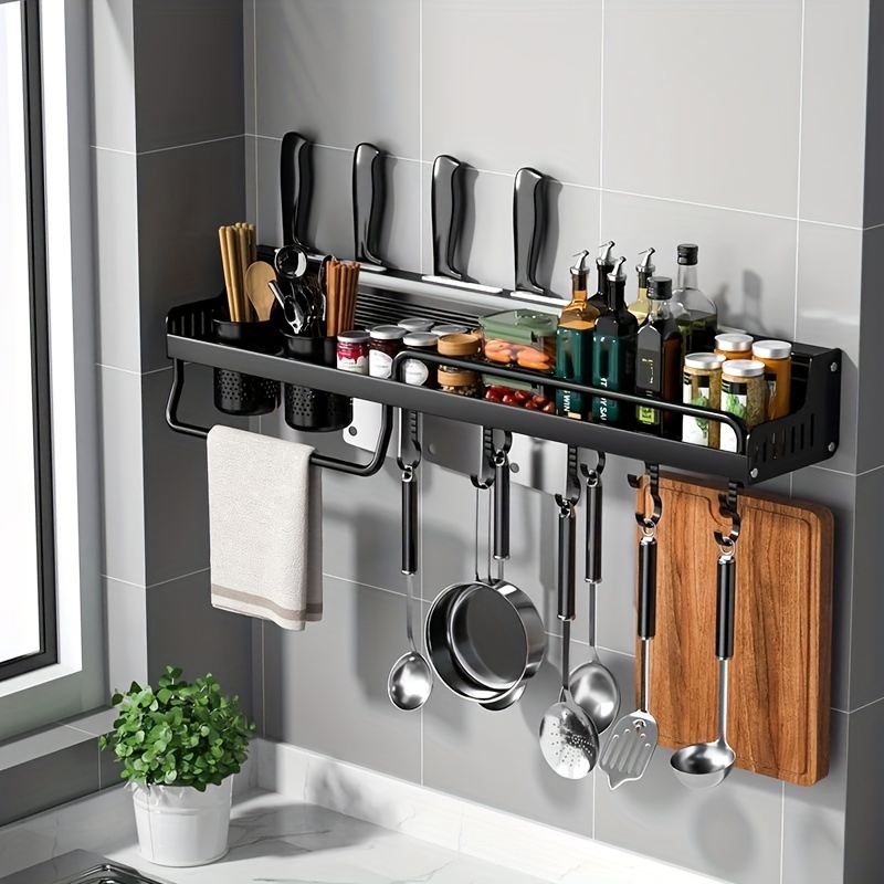 Mezzar Porta Spezie, 4 Pezzi Portaspezie da Parete Utensili da Appendere  Organizer per Cucina Bagno Nero : : Casa e cucina