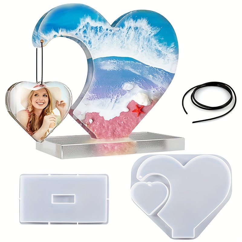 Large Photo Frame Resin Molds, Heart Shape Silicone Molds For Epoxy Resin,  Diy Picture Frame Display Unique Mold For Resin Casting, Home Decor Gift
