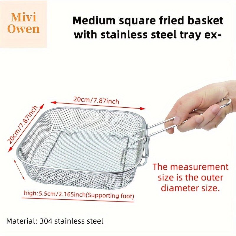 Square Air Fryer Basket Stainless Steel Air Fryer Accessories Air