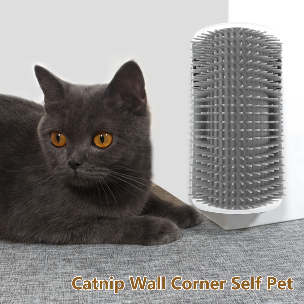 Paquete de 2 rascadores de esquina de gato más suaves para pared con hierba  gatera, peine de masaje, peluquero de esquina de gato, cepillo de masaje