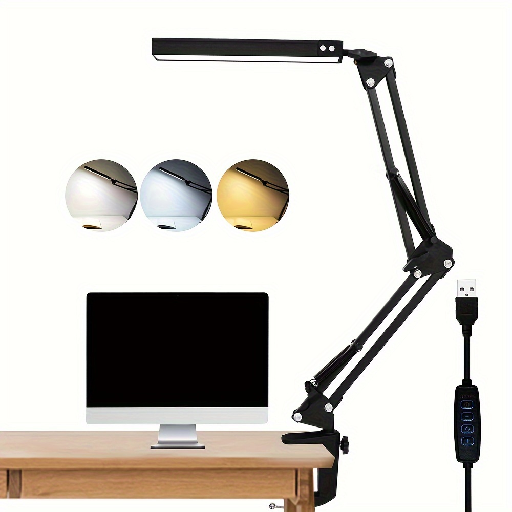 LimeLights 17.25-in Adjustable Blue Swing-arm Desk Lamp with Plastic Shade  in the Desk Lamps department at