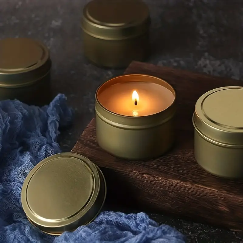 Candle Tin For Candle Making Golden Metal Tins For Candles - Temu