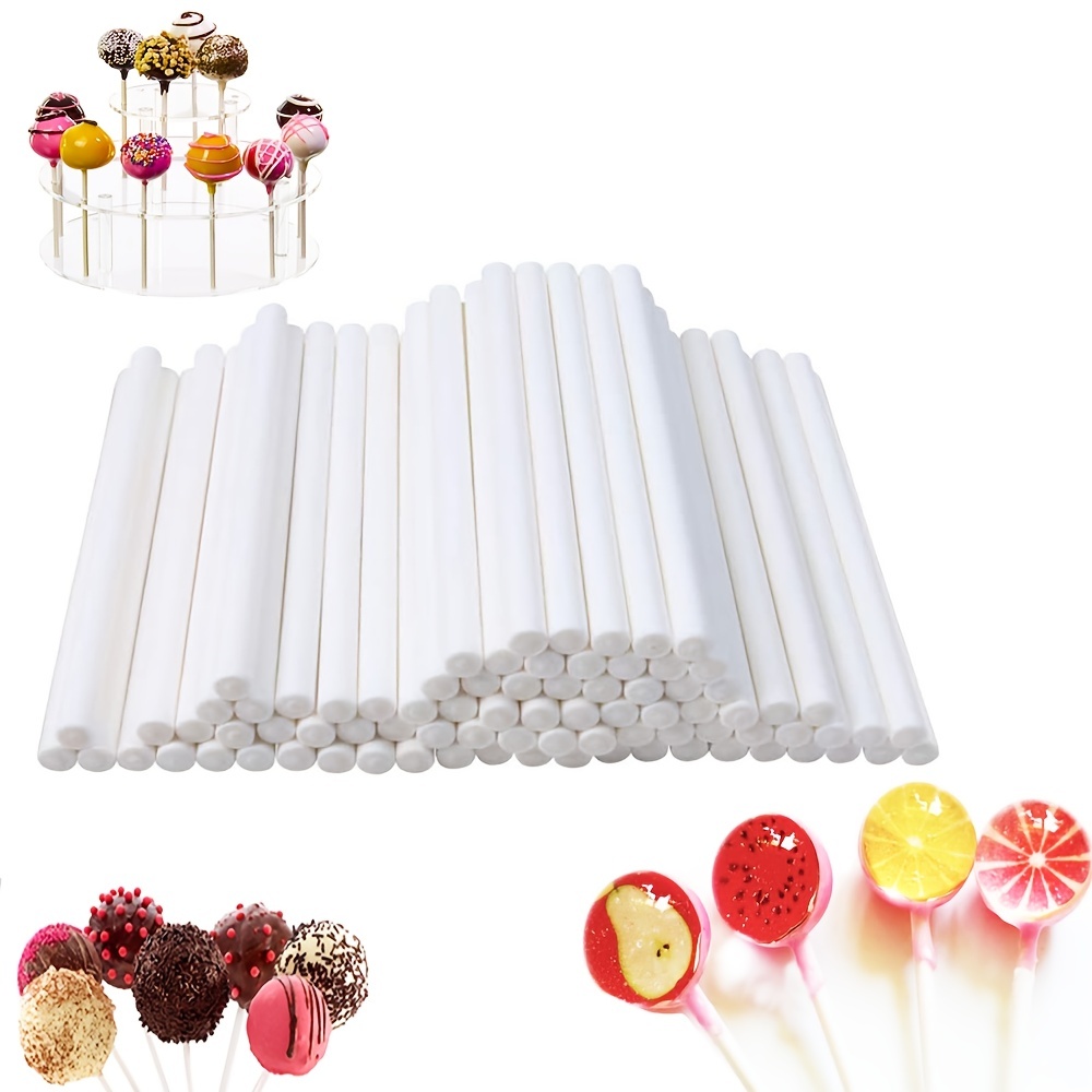 100pcs White 4 Inch Lollipop Sticks