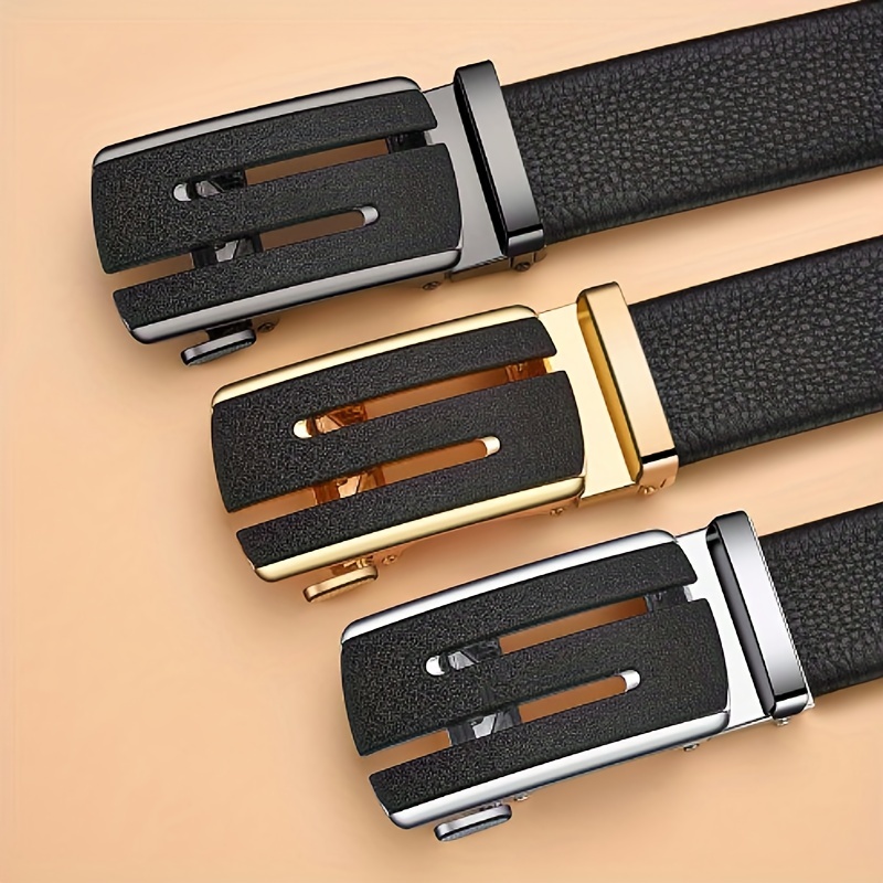 Fashion Faux Diamond Inlaid Large B Letter Automatic Buckle Pu Leather Belt  For Men - Temu
