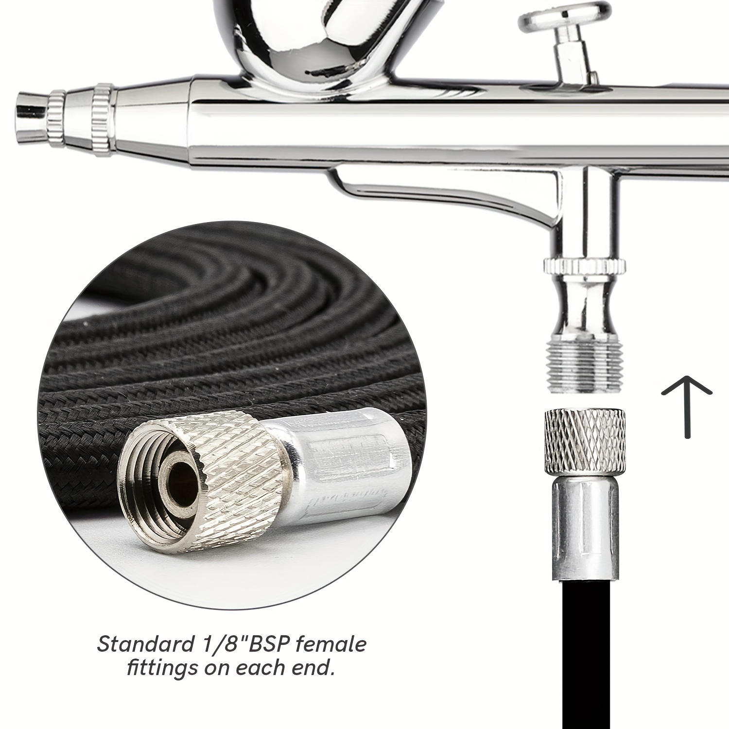 Airbrush Hose Nylon Braided Air Hose With Both Ends Joint - Temu