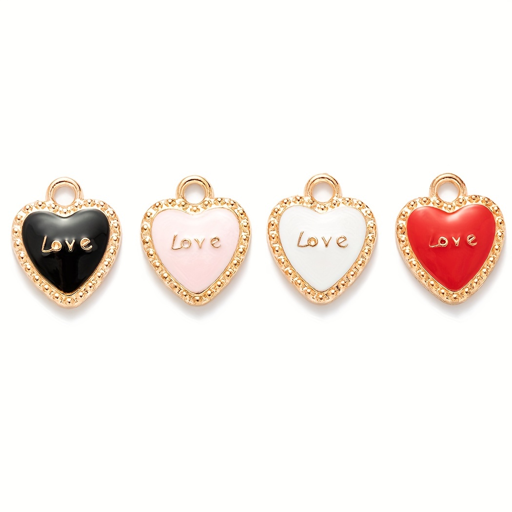 Elegant Heart Dangle Drop Earrings for Women White Red Color Pattern  Graffiti Drip Oil Gold Loop Earrings Love Gifts Jewelry