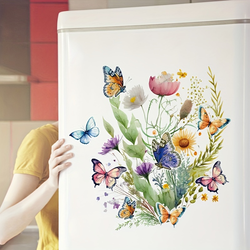Sticker et autocollant mural fleur papillon