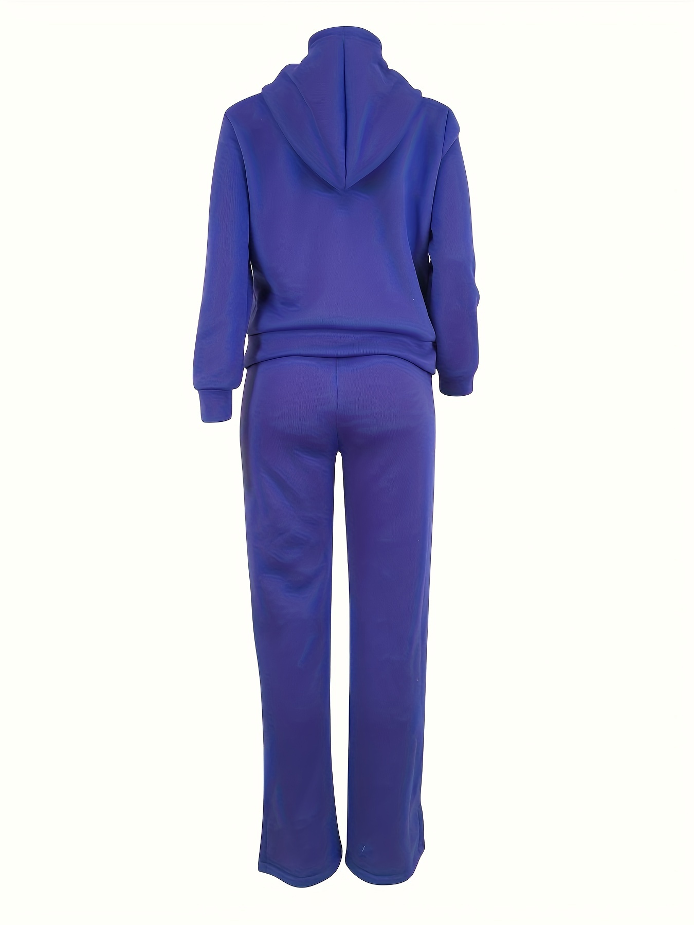  Womens Solid Velour Outfits Sweatsuit Set Hoodie And Pants 2  Piece Sport Soft Velvet Suits Tracksuits Small Royal Blue