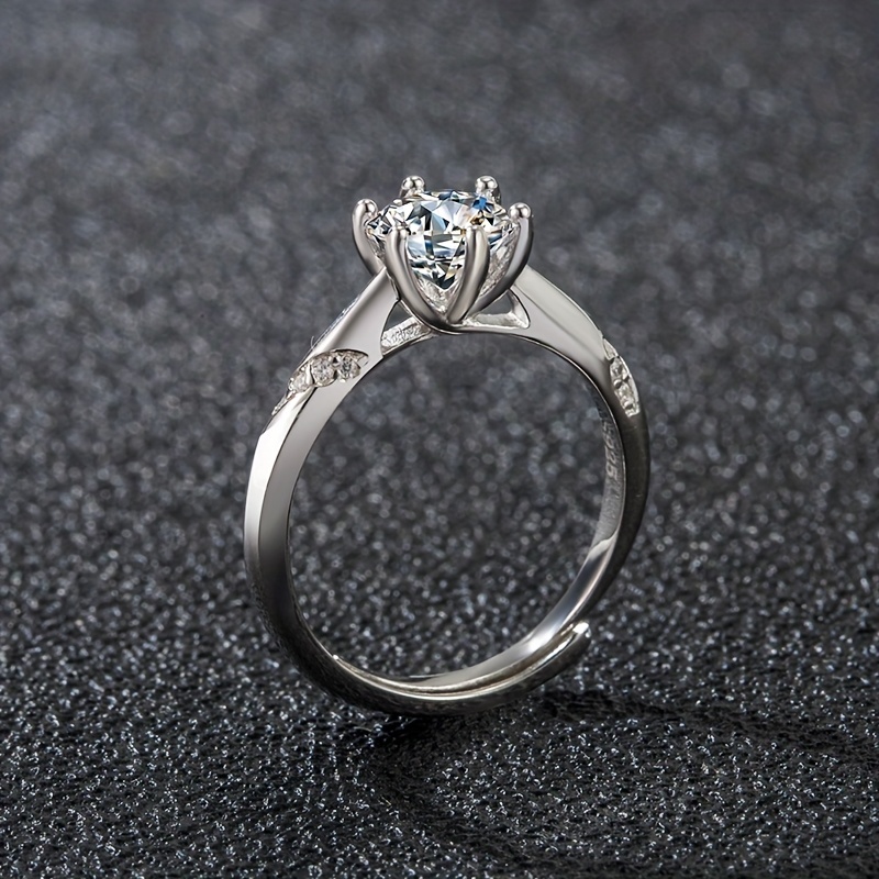Men's Zirconia Engagement Proposal Ring Adjustable Opening Couple Gift