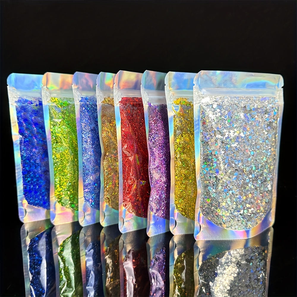 1bag(10g) Holographic Ultra Fine Glitter Powder Metallic Resin Nail Art  Glitter Craft Sequins 1/128 0.2mm Sparkly Laser Glitter - AliExpress