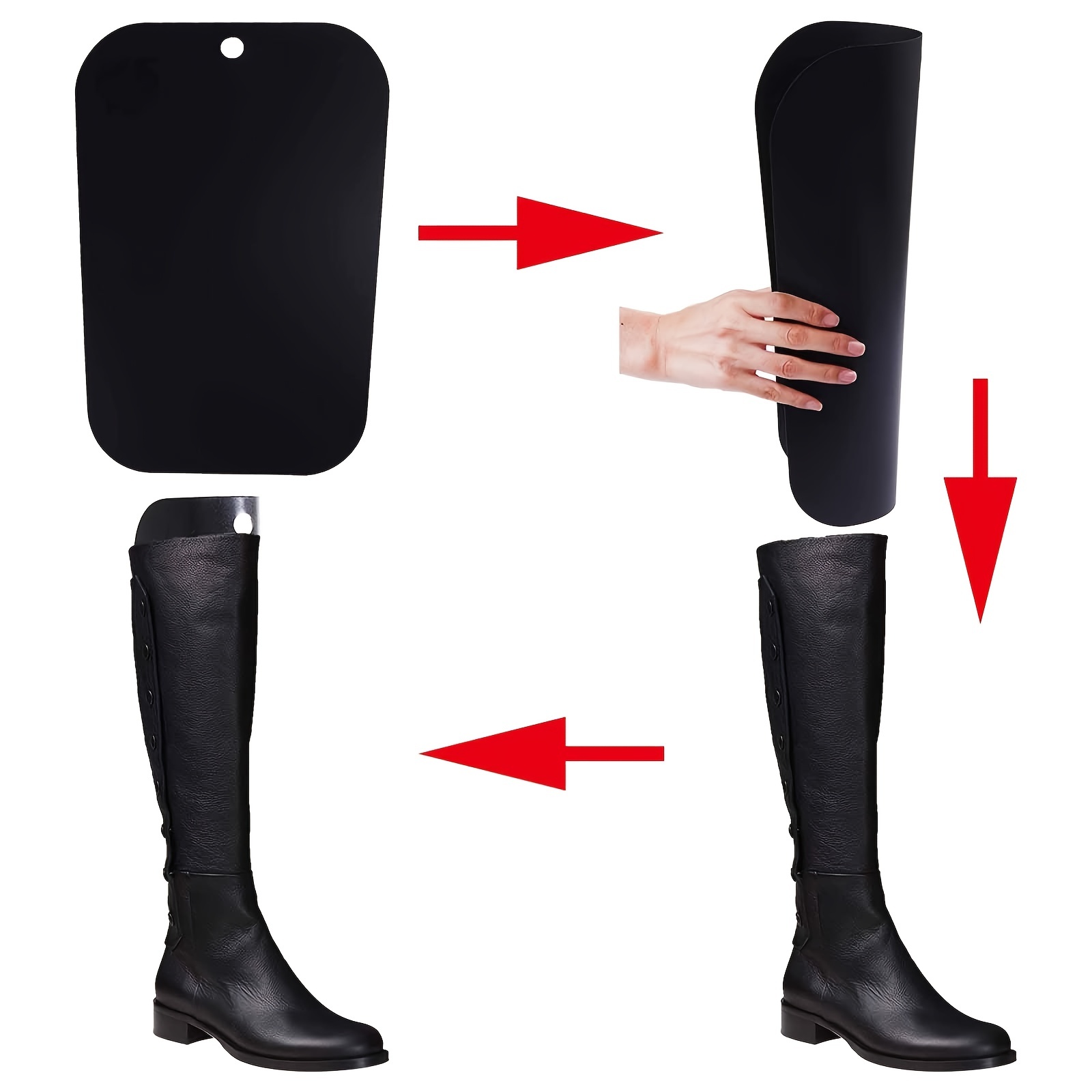 Boot Shapers Black Elastic Boot Support Lengthened Straight - Temu