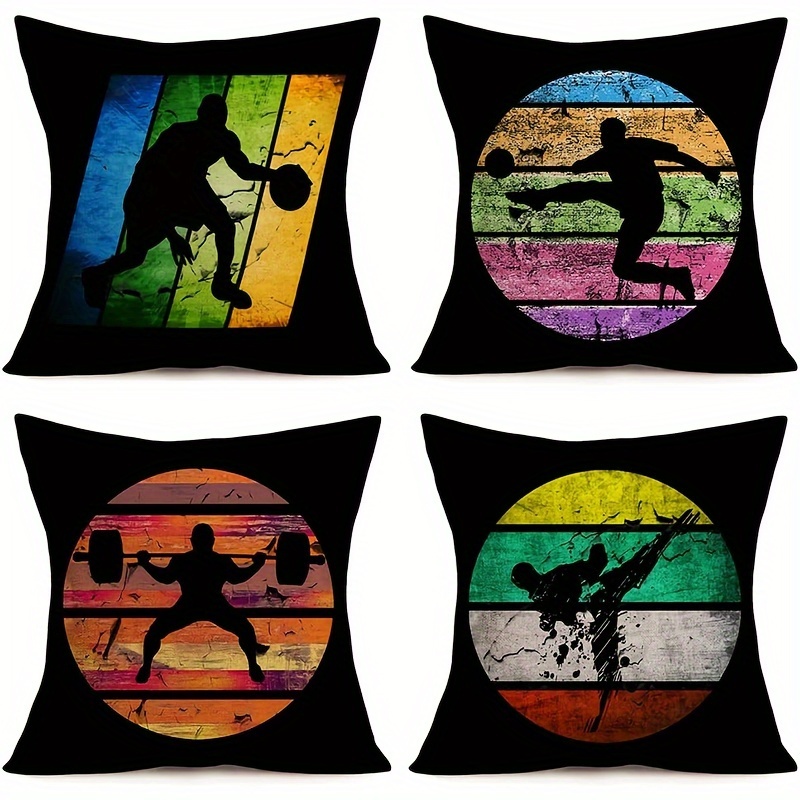 Basketball Football Baseball Soccer Pillow Covers Boys Room - Temu