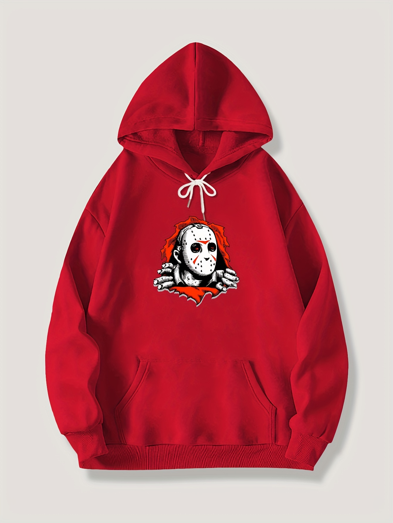 Horror Skull Print Hoodie Cool Hoodies For Men Mens Casual Graphic Design  Pullover Hooded Sweatshirt With Kangaroo Pocket Streetwear For Winter Fall  As Gifts, High-quality & Affordable