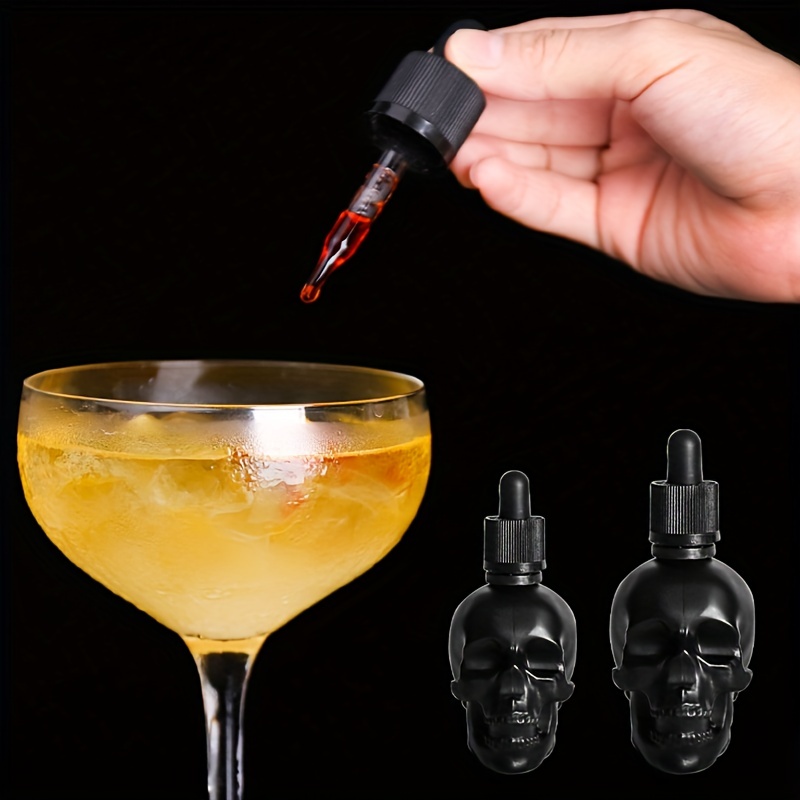 Skull Shaped Clear Glass Shaker Bottle Mixed Drinks Bar Accessories Gothic  Home