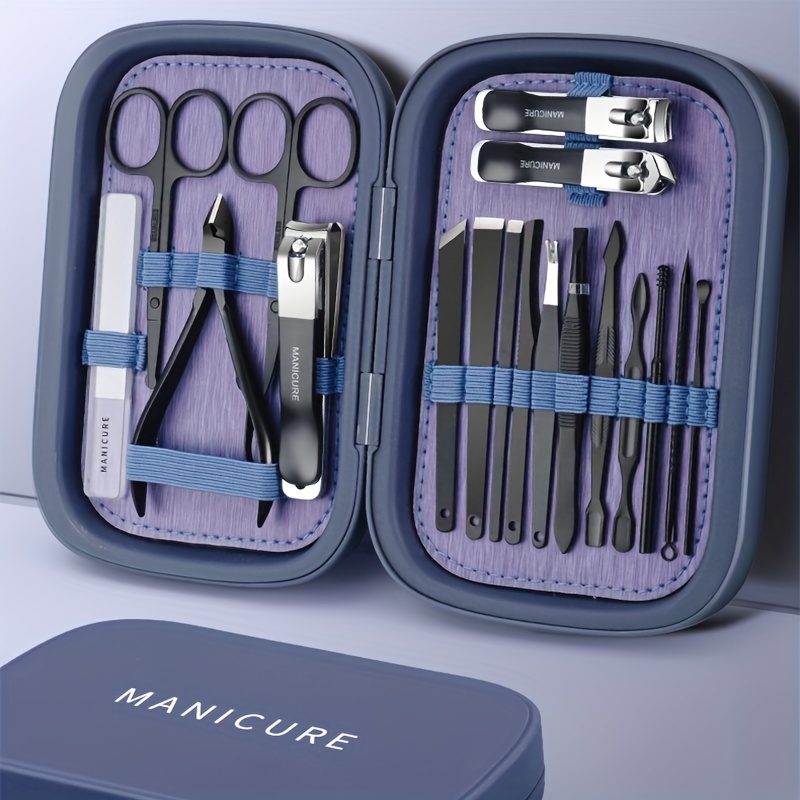 Nail Clippers Set Stainless Steel Nail Kit Eyebrow Tweezers Dead Skin Push  Portable Travel Home Manicure Tool - Temu