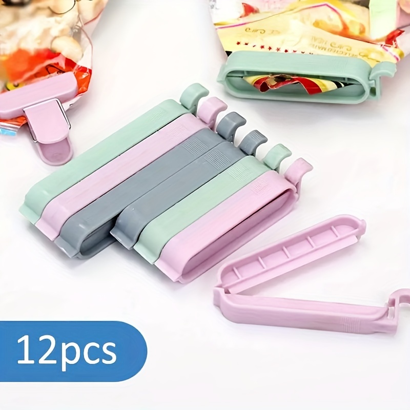 12 Pack Bag Clips, Colorful Chip Clip Bag Sealing Clips Plastic