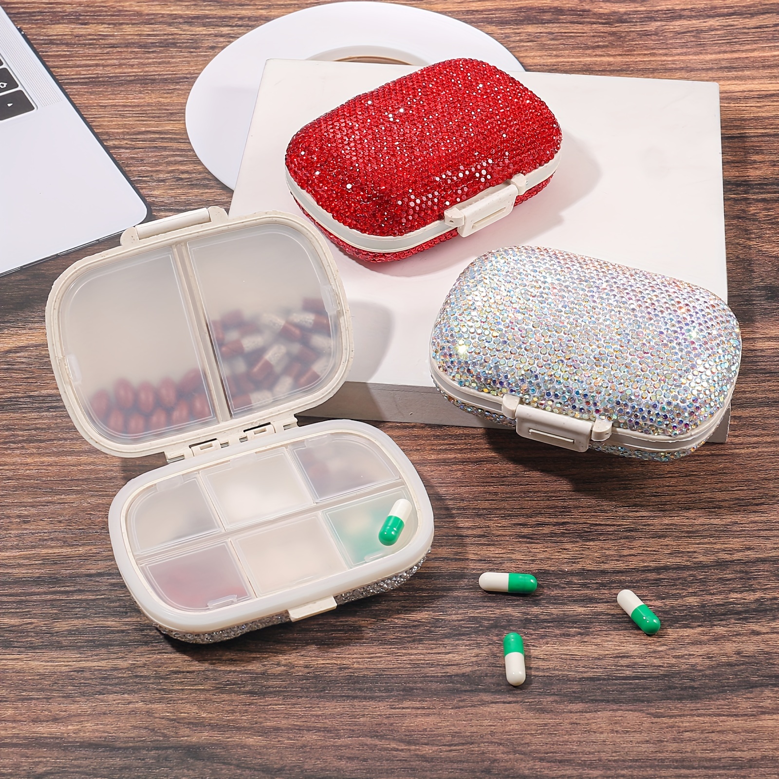 Scatola per medicinali portatile scatola per medicinali in plastica Kit per  la casa a doppio strato