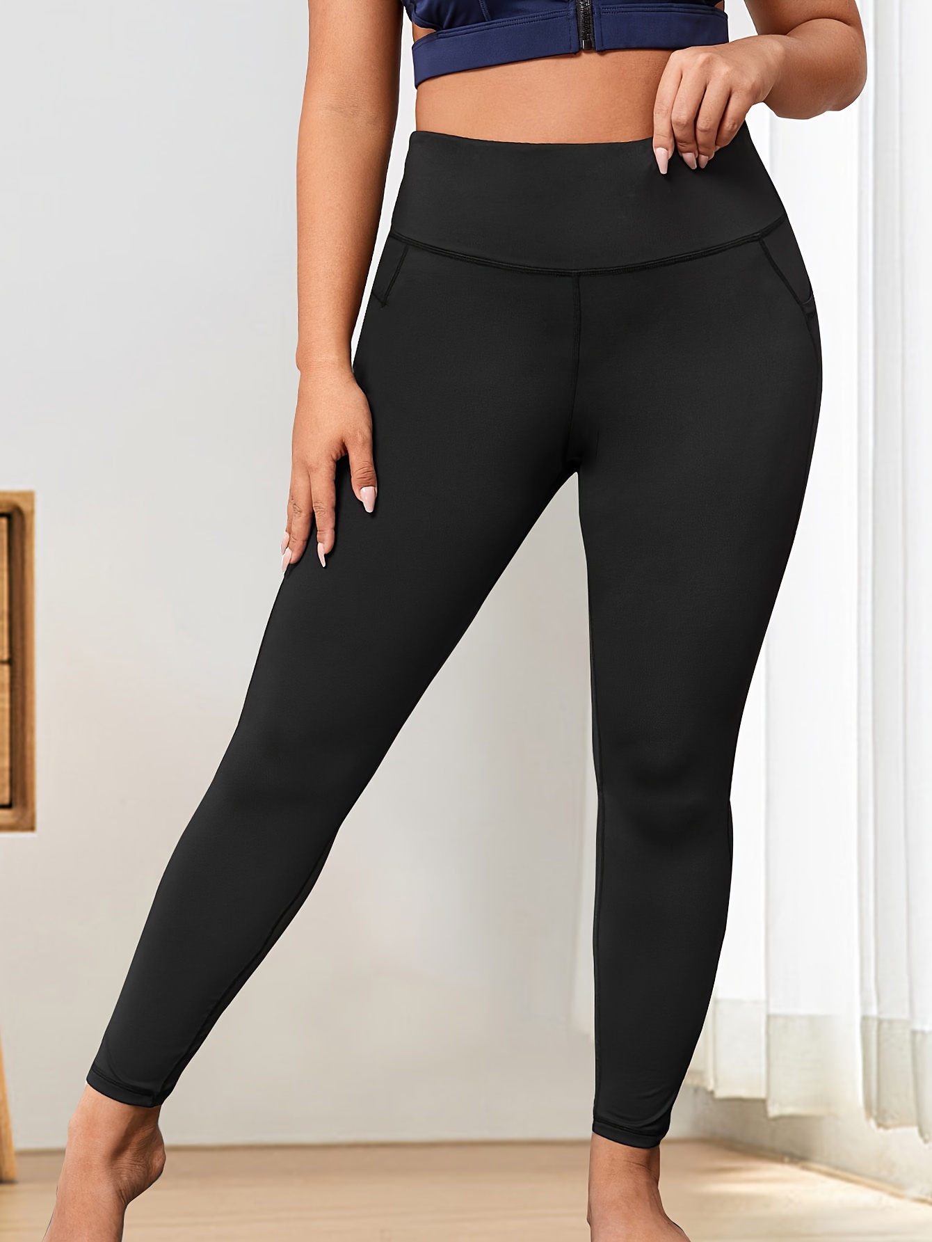 Solid Color Ribbed Sports Yoga Leggings Sexy Stretchy - Temu