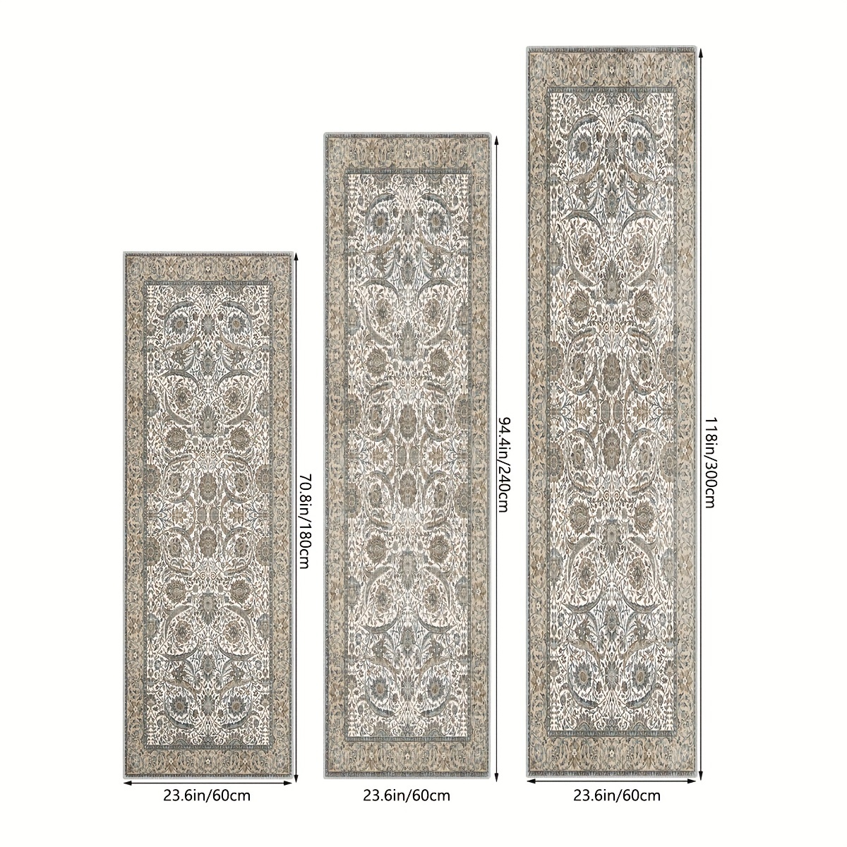 Boho Hallway Runner Soft Non Slip Rug Rubber Backing Bathroom Washable Rug