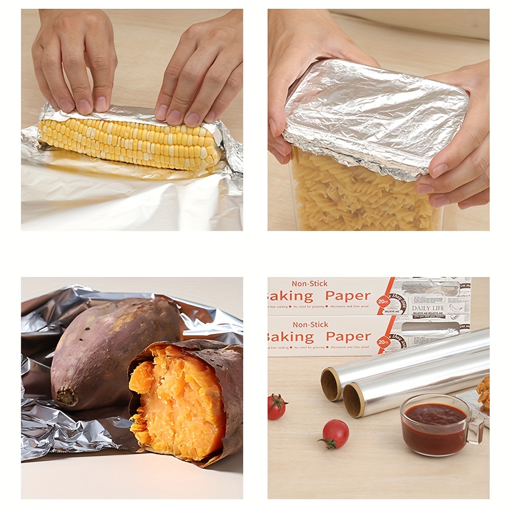 Aluminum Foil Sheets, Baking Paper Roll For Baking, Meal Prep And