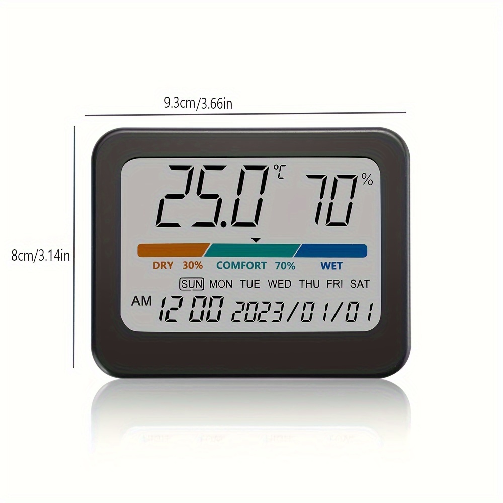 1pc Mini ABS Digital Hygrometer, Modern White Indoor Thermometer Humidity  Meter For Home