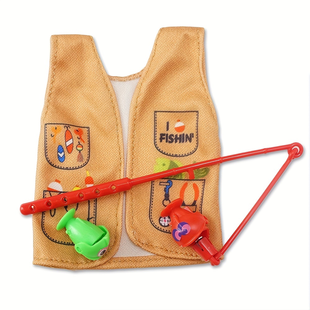 Elf Props Accessories Fishing Vest Mini Fishing Rod Party - Temu