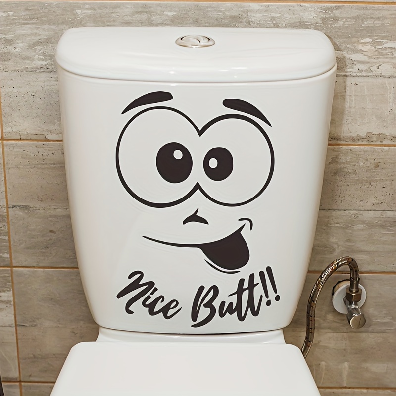 Cartoon Graphic Toilet Lid Decal Funny Self Adhesive Wall - Temu