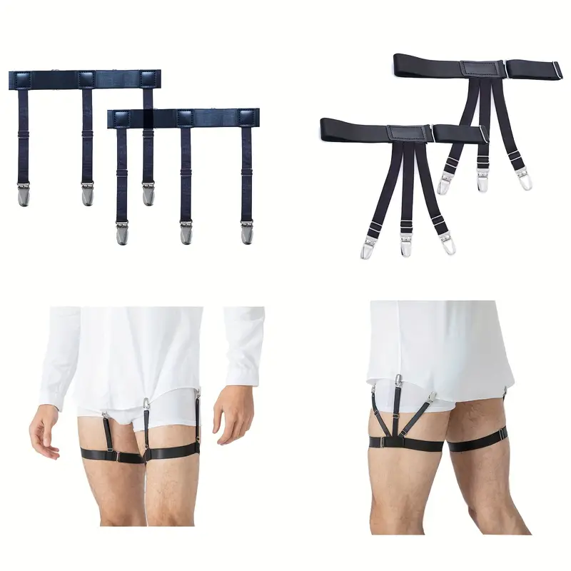 2pcs Pack Mens Shirt Stays Upgrade Adjustable Elastic Garter Shirts Holder  With Non Slip Locking Clamps Ideal Choice For Gifts, Shop The Latest  Trends
