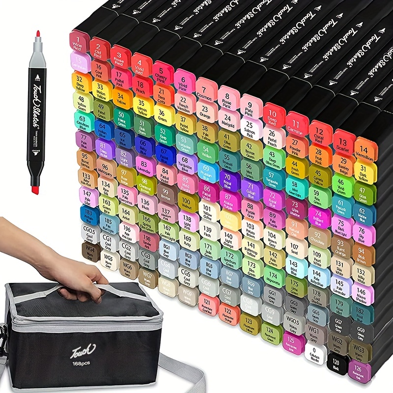  Touchcool 80 Colors Alcohol Marker, Newly Upgraded Marker Set  with Black Base for Coloring and Illustration, Graffiti and Sketch, Fashion  Carrying Case Great Holiday Gift Idea : Arts, Crafts & Sewing