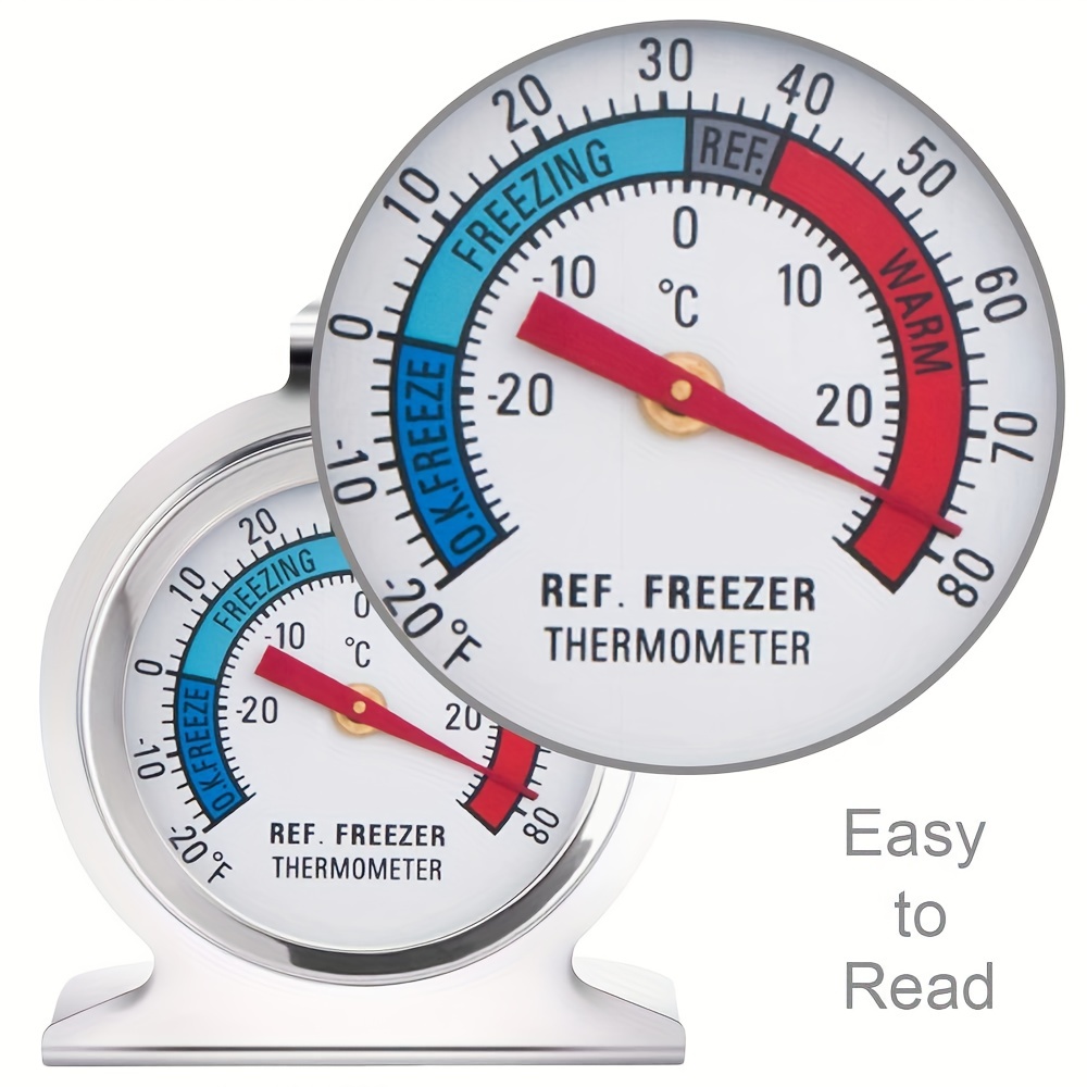  Refrigerator Thermometer,Stainless Steel Freezer Thermometer,High?Accuracy  Dial Thermometer,for Any Home or Commercial Space : Home & Kitchen