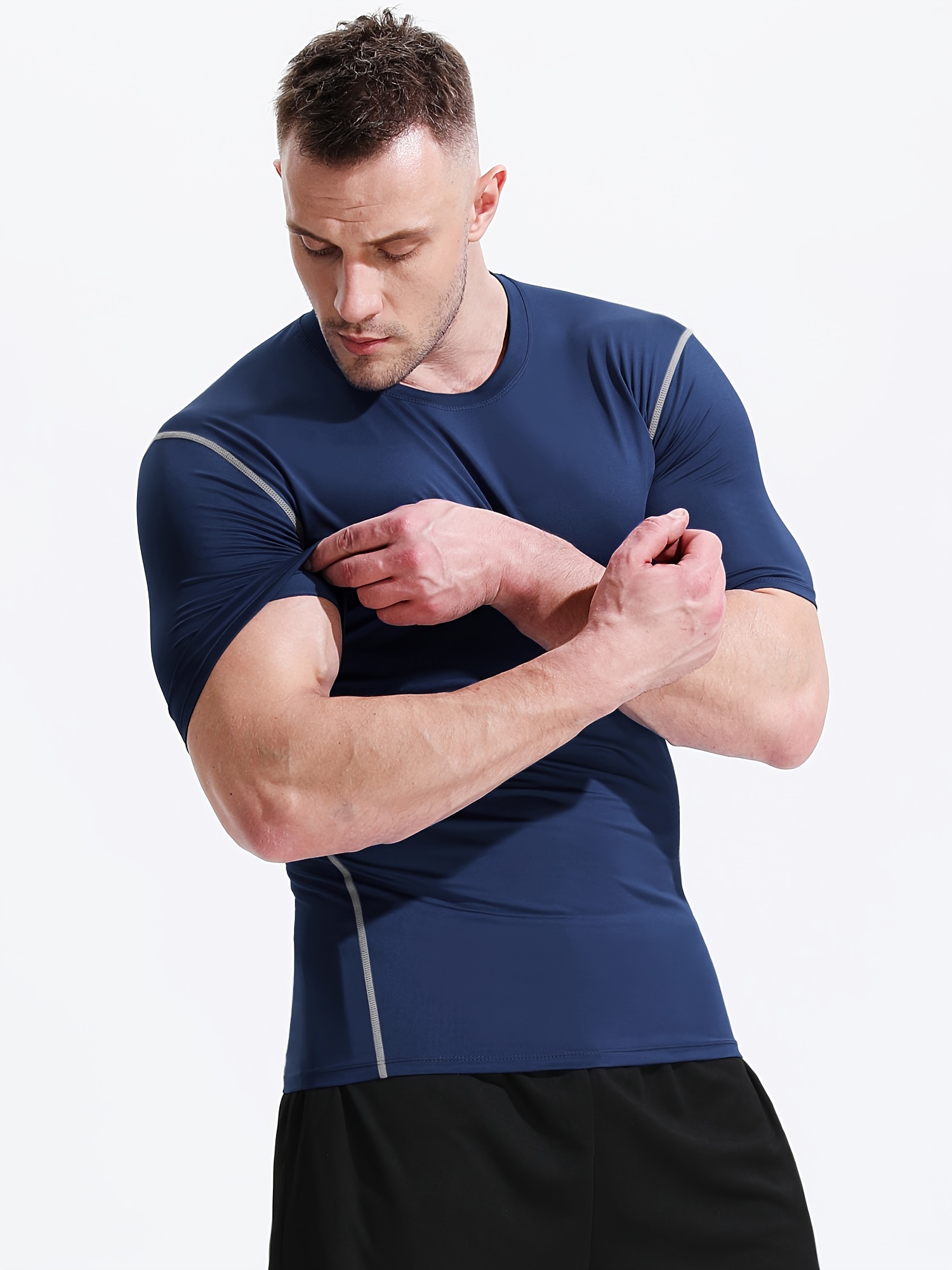 Muscle Man Quick Dry Highly Elastic Men Running T-shirt Fitness