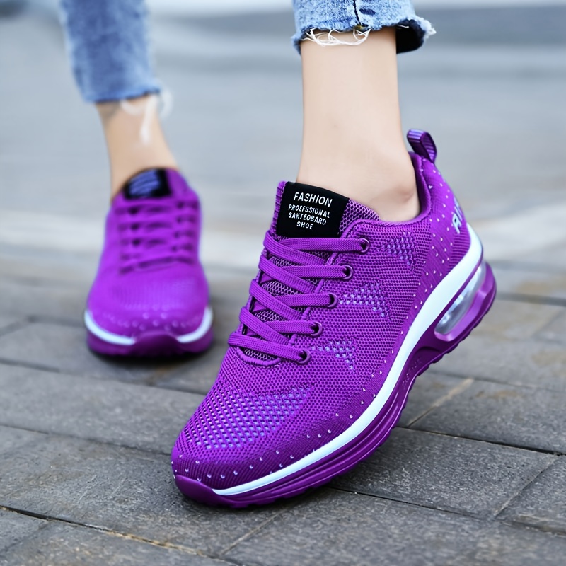 Women's Knit Lightweight Mesh Sneakers, Breathable Mesh Lace-up Running  Shoes, Women's Footwear - Temu