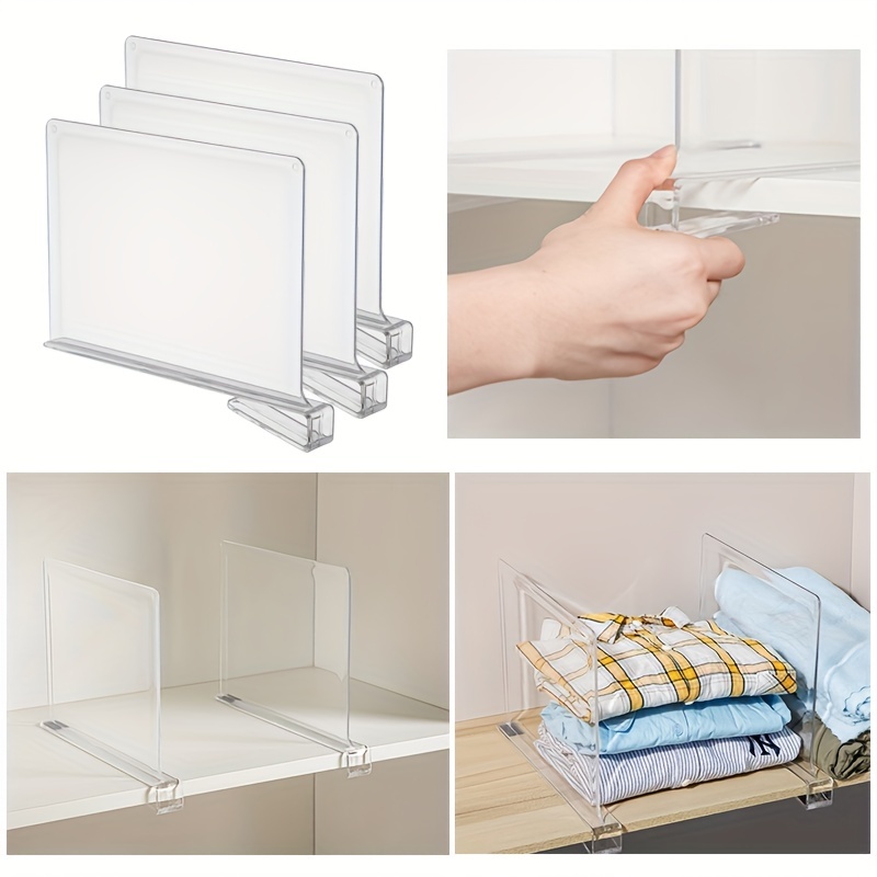 Clear Acrylic Shelf Dividers Storage Shelves Divider Wardrobe