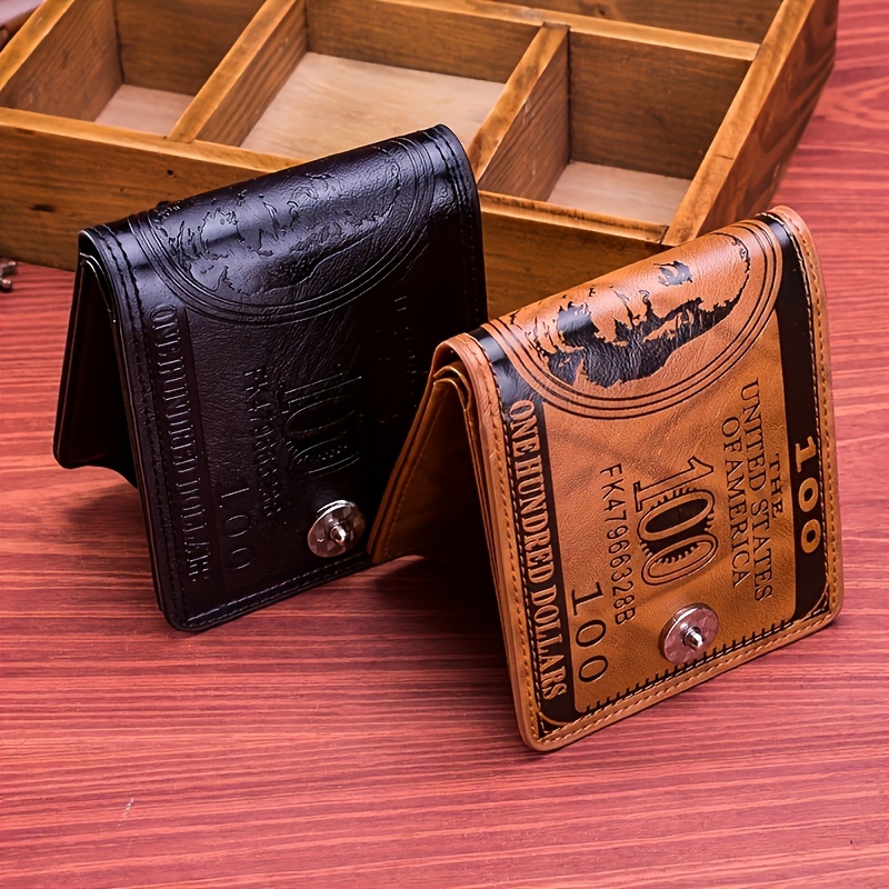 1pc Men's Vintage Short Genuine Leather Wallet Multi Function Purse RFID  Blocking Zipper ID Credit Card Holder Money Bag