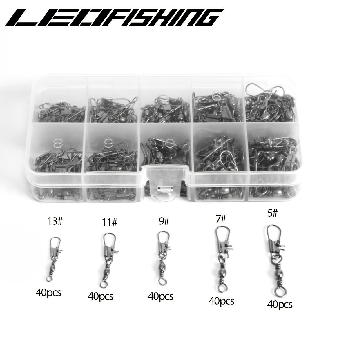 Barrel Snap Swivels Fishing, 100pcs Rolling Swivel with Safety