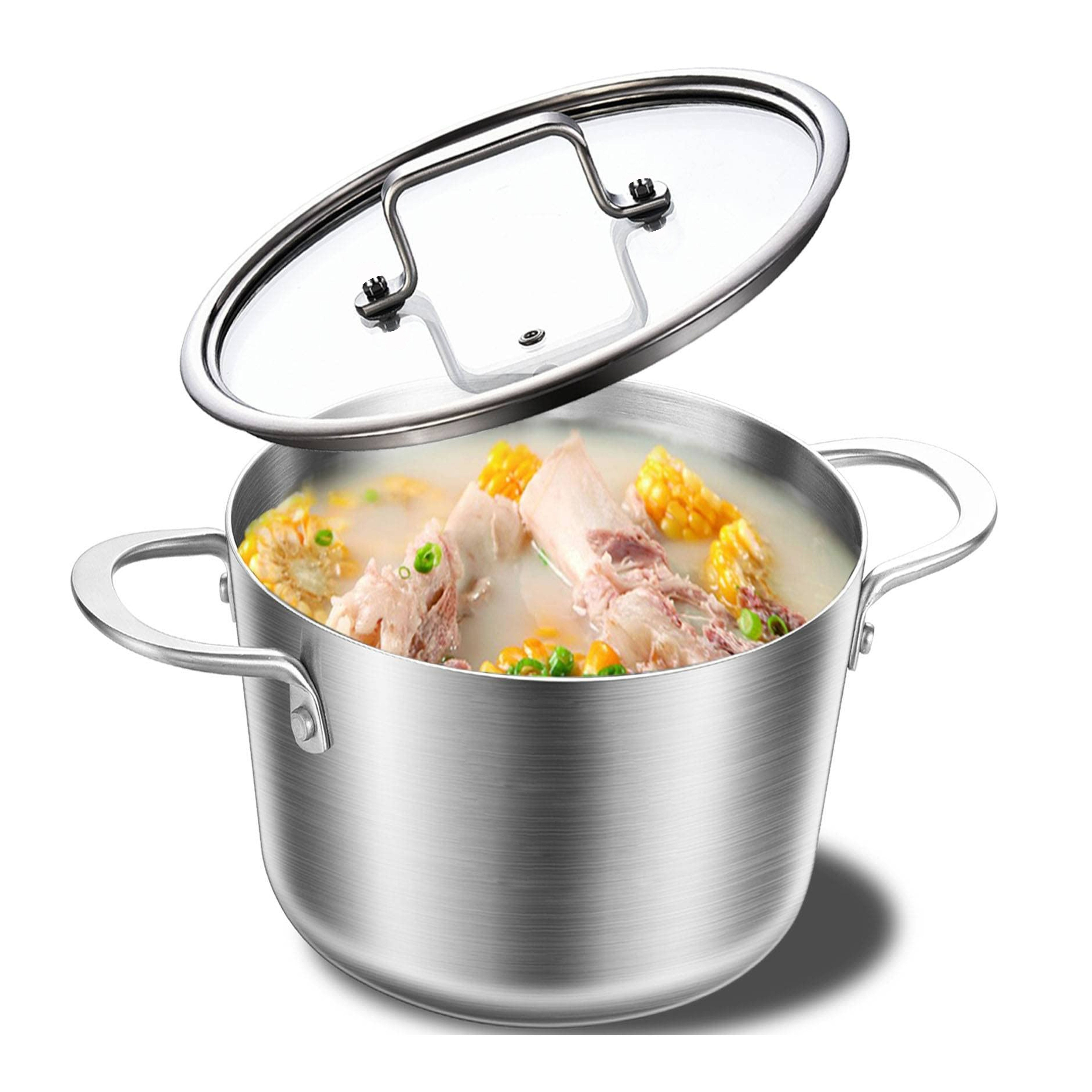 4qt 5qt Stainless Steel Stockpot For Gas Stovetop And - Temu