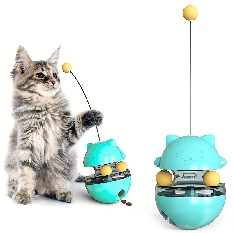 Cat Treat Dispenser Toys, Tumbler Cat Puzzle Feeder, Interactive Slow Food  Toys With Rollers, Interactive Training Fun Cat Stick Toys - Temu