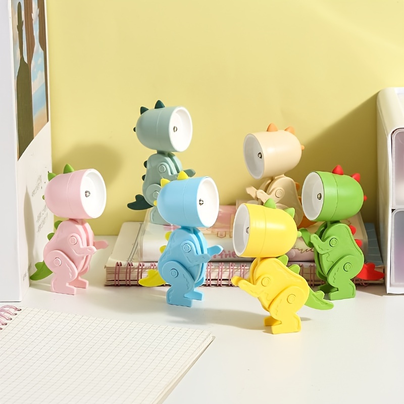 1pc cute mini dinosaur night light diy cartoon desktop lamp with ears for cute pet and table decoration details 3