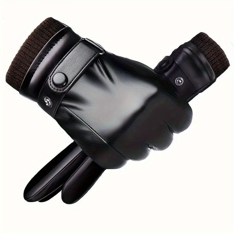 Comprar Guantes de invierno para hombre, de piel sintética, con pantalla  táctil, resistentes al viento, para montar en motocicleta