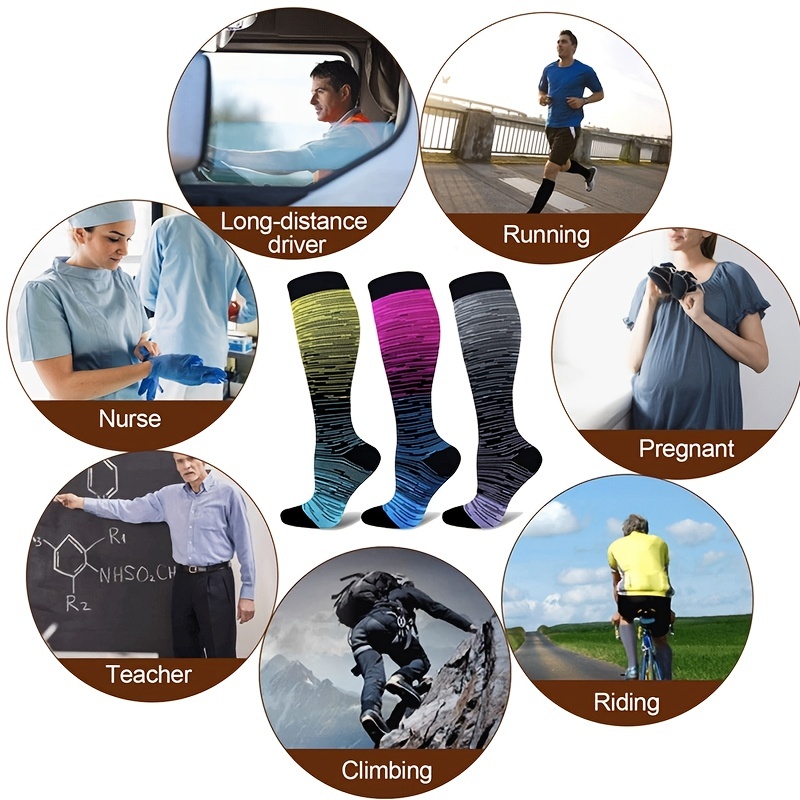 Knee High Compression Socks 20-25mmHg Leg Support Men All Seasons