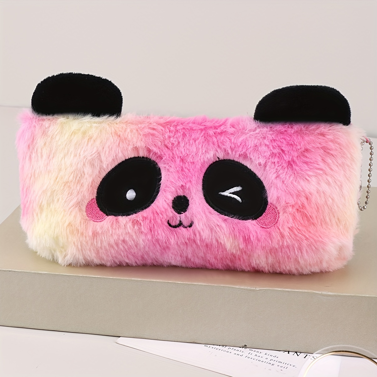 Plush Large Capacity Pencil Case Cute Cartoon Student - Temu