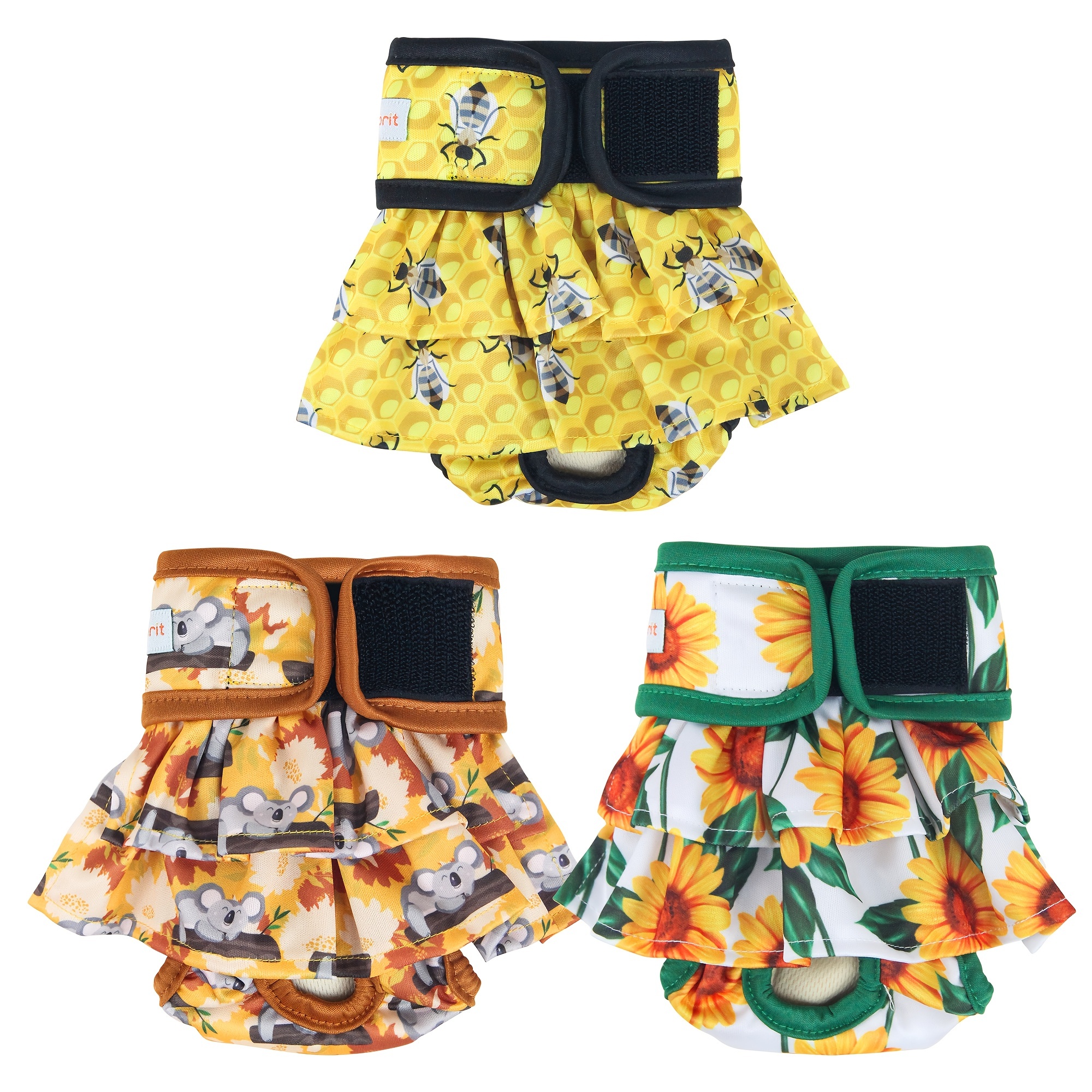 Graphic Pattern Washable Dog Diaper High Absorbent Leak - Temu