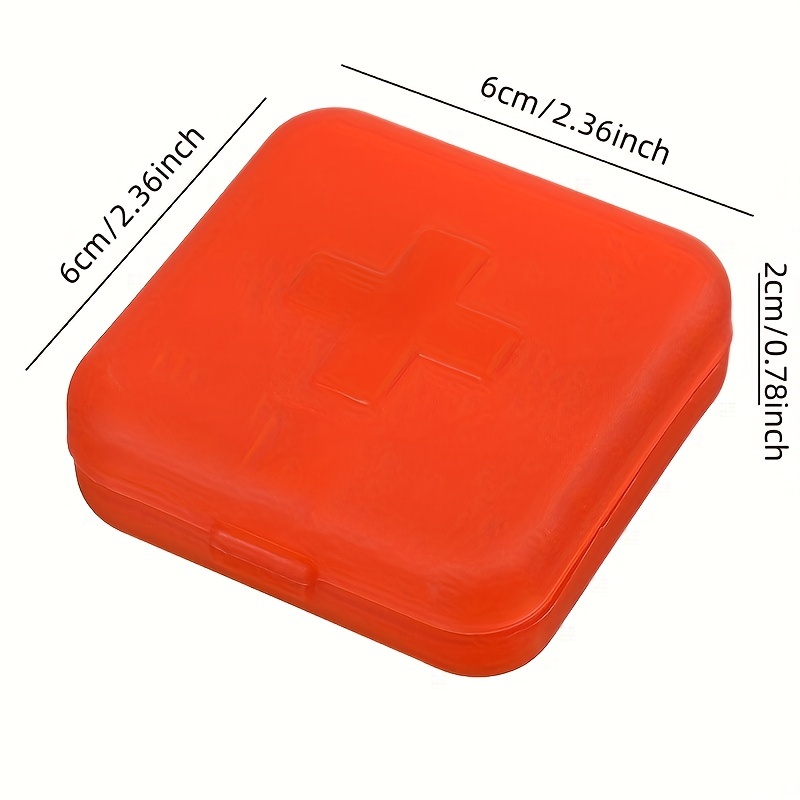 1pc Blue Four-compartment Mini Portable Medicine Box, Pill Case, Earring  Organizer, Sealable Storage Box, Travel Kit