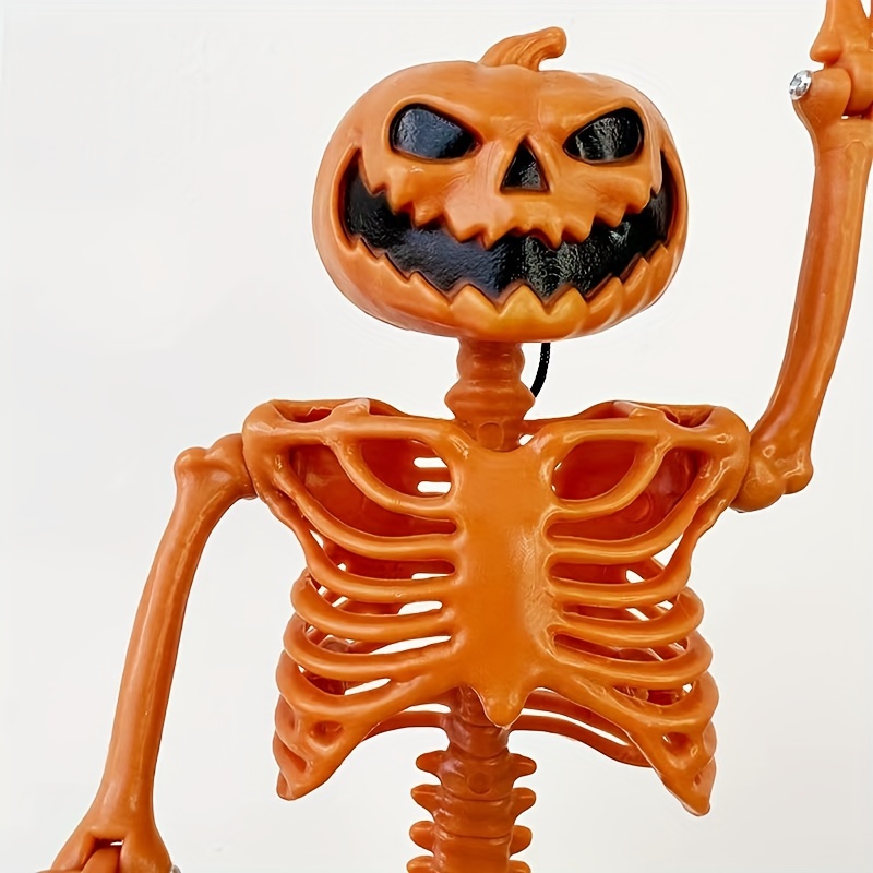 2pcs Halloween Pumpkin Skull Holder Decoration Set